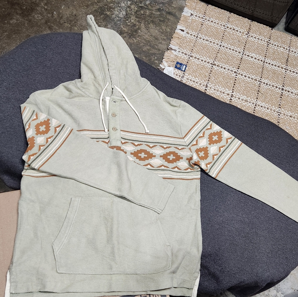 American Eagle Outfitters Gray and Cream Hoodie